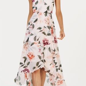 Calvin Klein High Low Dress - Pink and White Floral